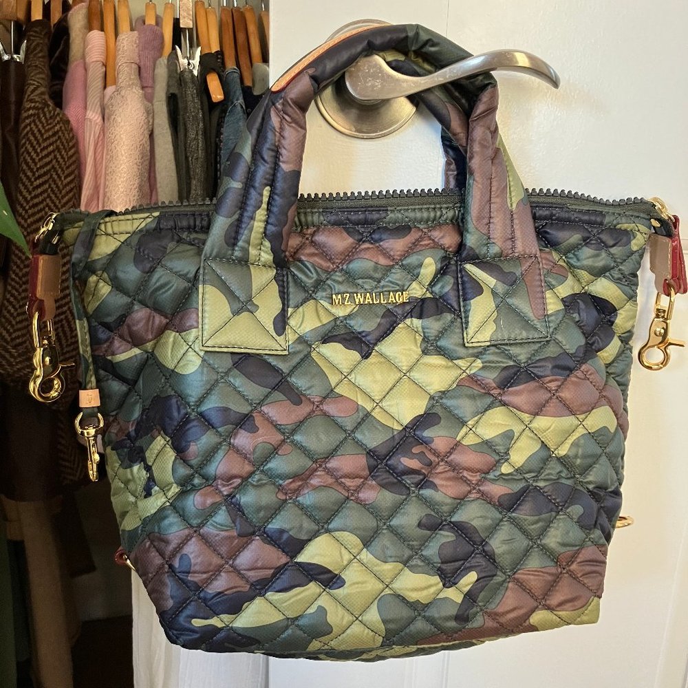 MZ Wallace Quilted Nylon Camo Tote